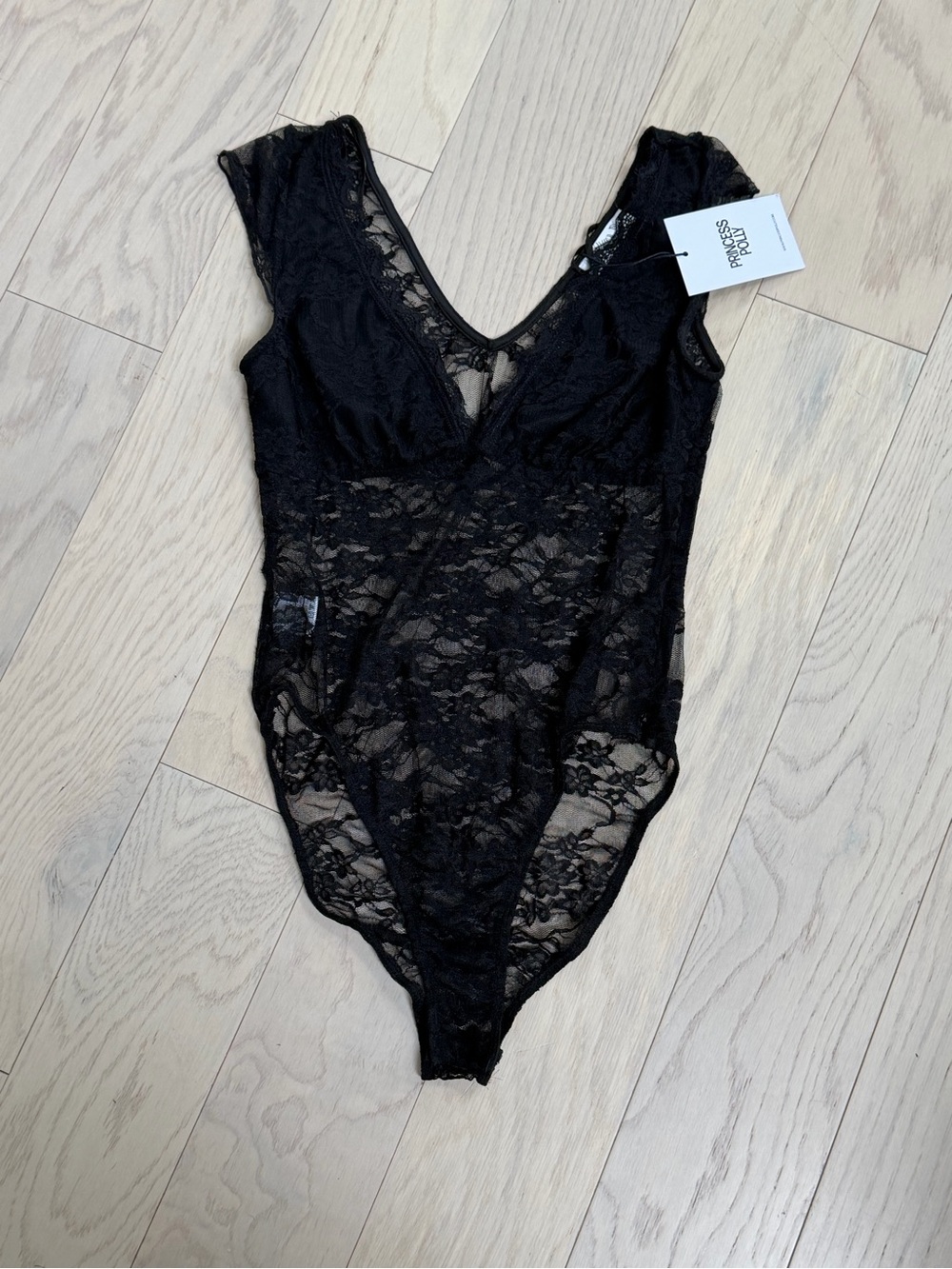 Princess Polly Black Lace V-Neck Bodysuit